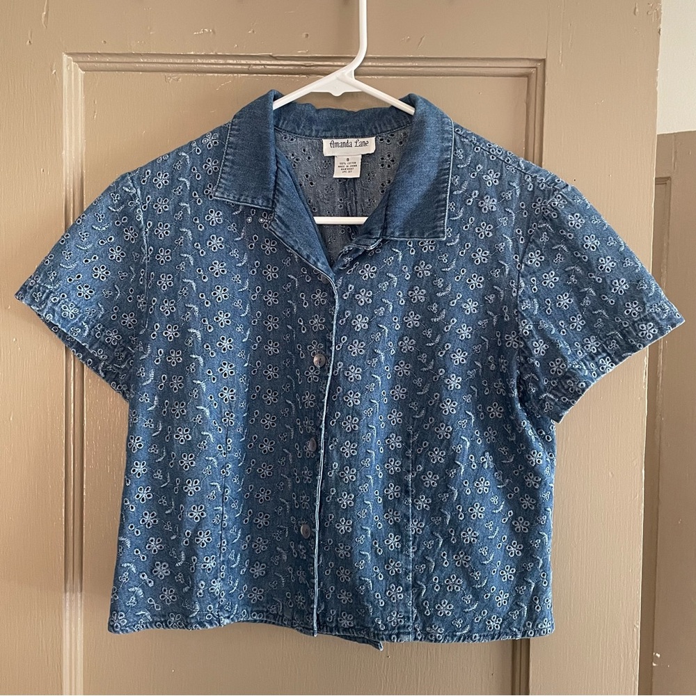 Vintage denim cropped top